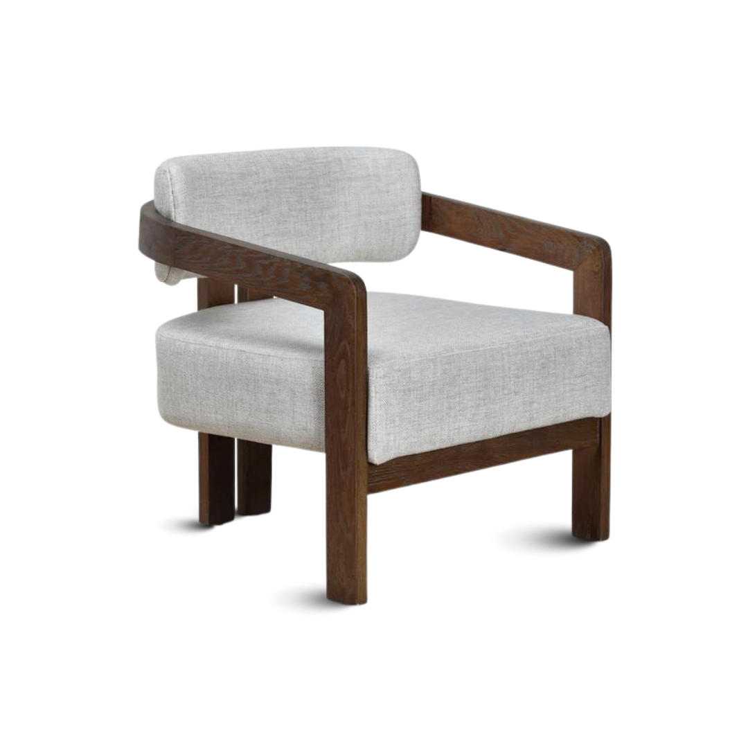 Handcrafted armchair Maren with bamboo accents and sustainable material construction